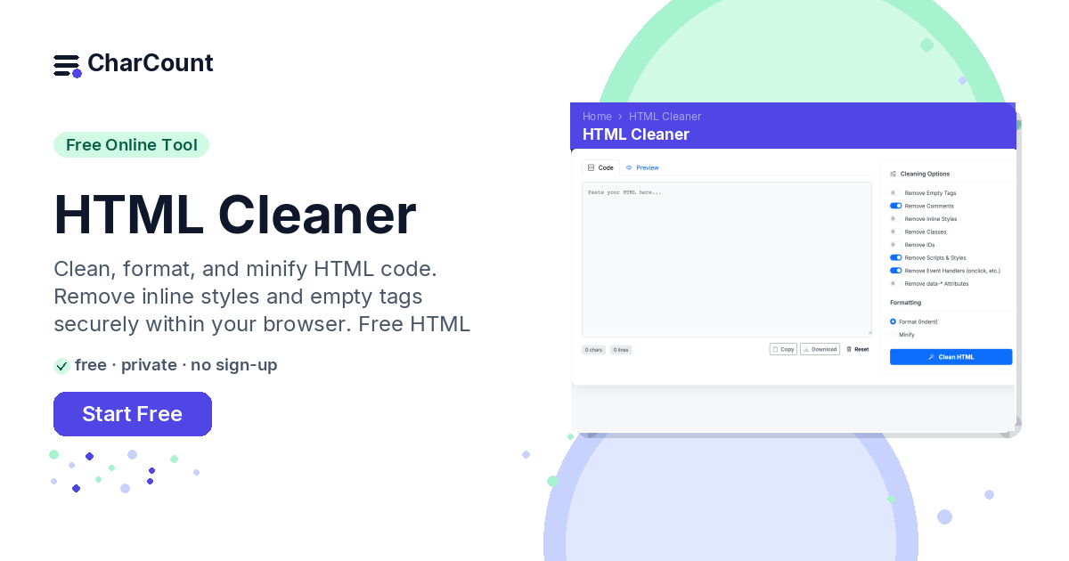 HTML Cleaner & Minifier – Free Online Tool