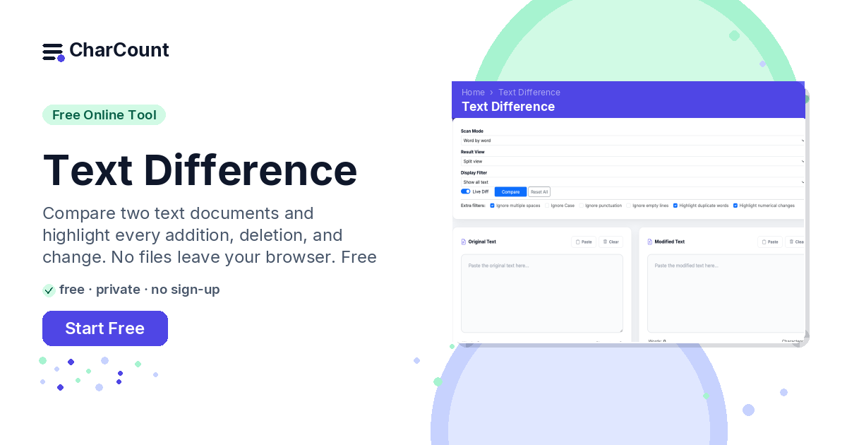 Text Compare & Diff Checker