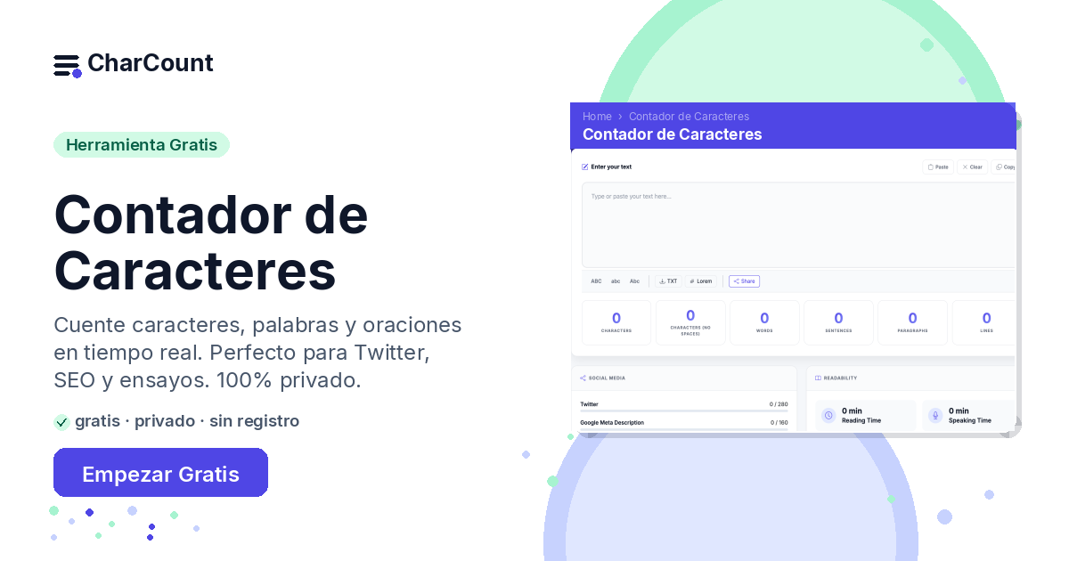 Contador de caracteres en línea gratuito